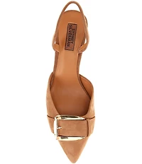 Gianni Bini x Sydney Silverman Sara Suede Buckle Hardware Slingback Pumps
