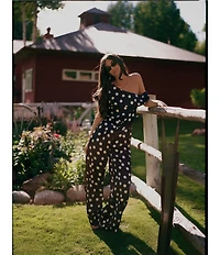 Gianni Bini x Sydney Silverman The Antoci Satin Polka Dot Print High Rise Tailored Wide Leg Coordinating Pants