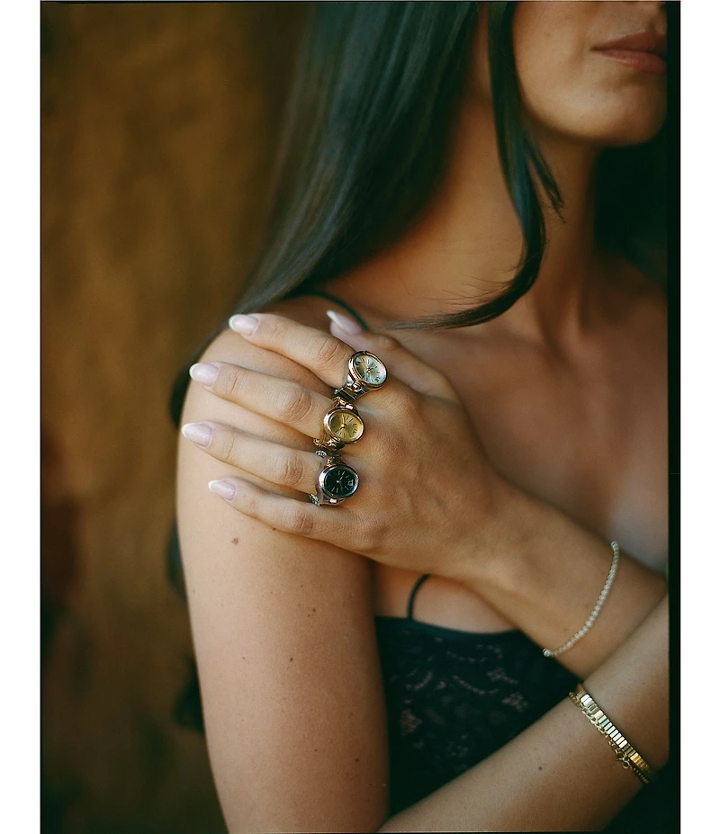 Gianni Bini x Sydney Silverman The Chloe Stainless Steel Stretch Ring Watch