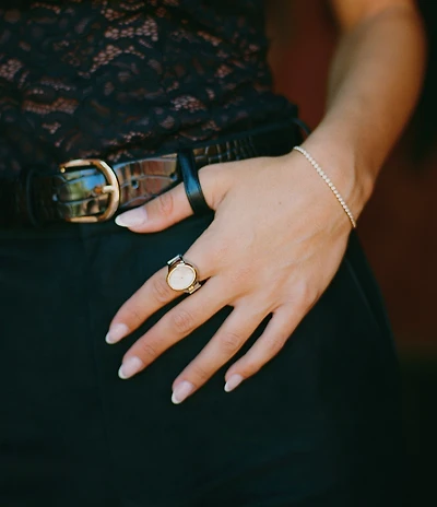 Gianni Bini x Sydney Silverman The Chloe Two-Tone Stainless Steel Ring Watch