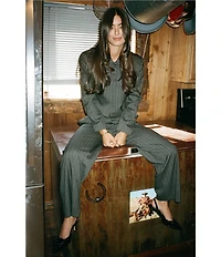 Gianni Bini x Sydney Silverman The Coco Stripe Suiting High Rise Wide Leg Coordinating Pants