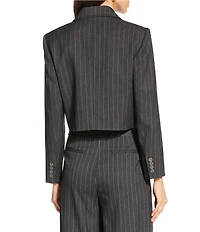 Gianni Bini x Sydney Silverman The Drew Stripe Suiting Long Sleeve Coordinating Cropped Blazer