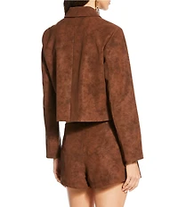 Gianni Bini x Sydney Silverman The Emily Faux Suede Point Collar Long Sleeve Coordinating Jacket