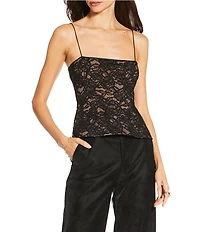Gianni Bini x Sydney Silverman The Jane Lace Square Neck Sleeveless Cami Top