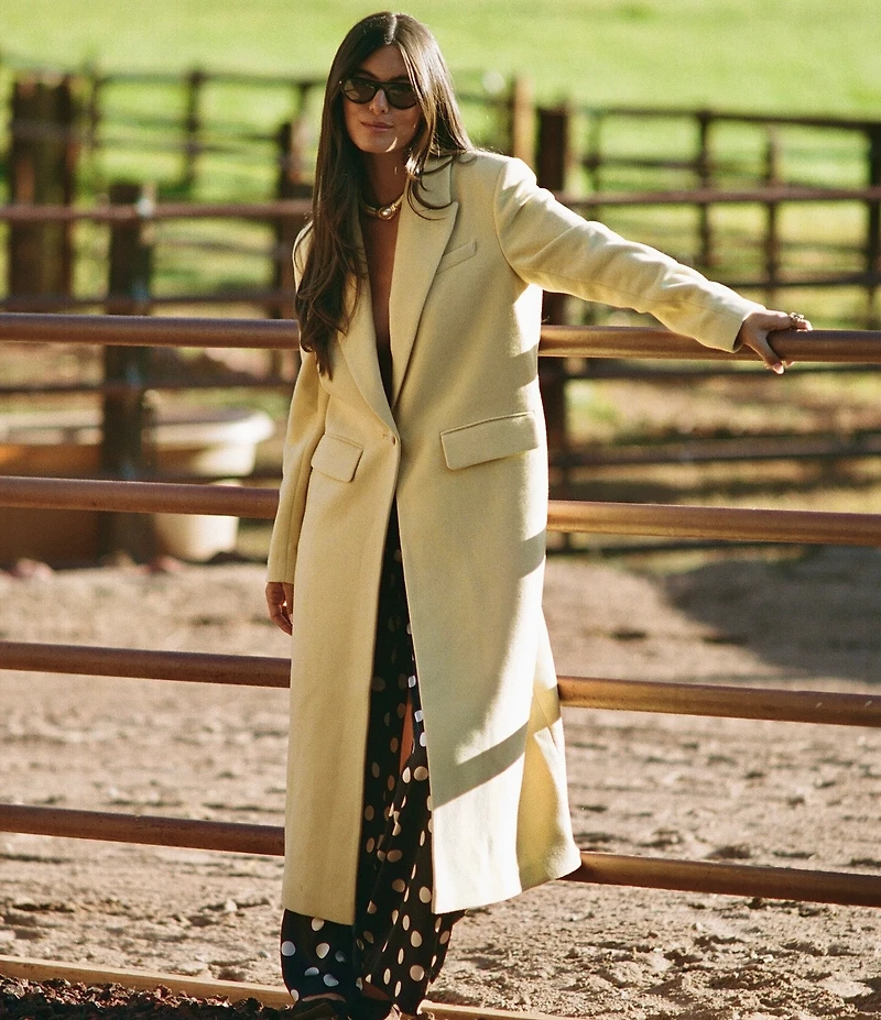 Gianni Bini x Sydney Silverman The Jenna Wool Blend Single Breasted Notch Collar Coat