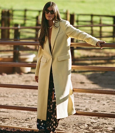 Gianni Bini x Sydney Silverman The Jenna Wool Blend Single Breasted Notch Collar Coat