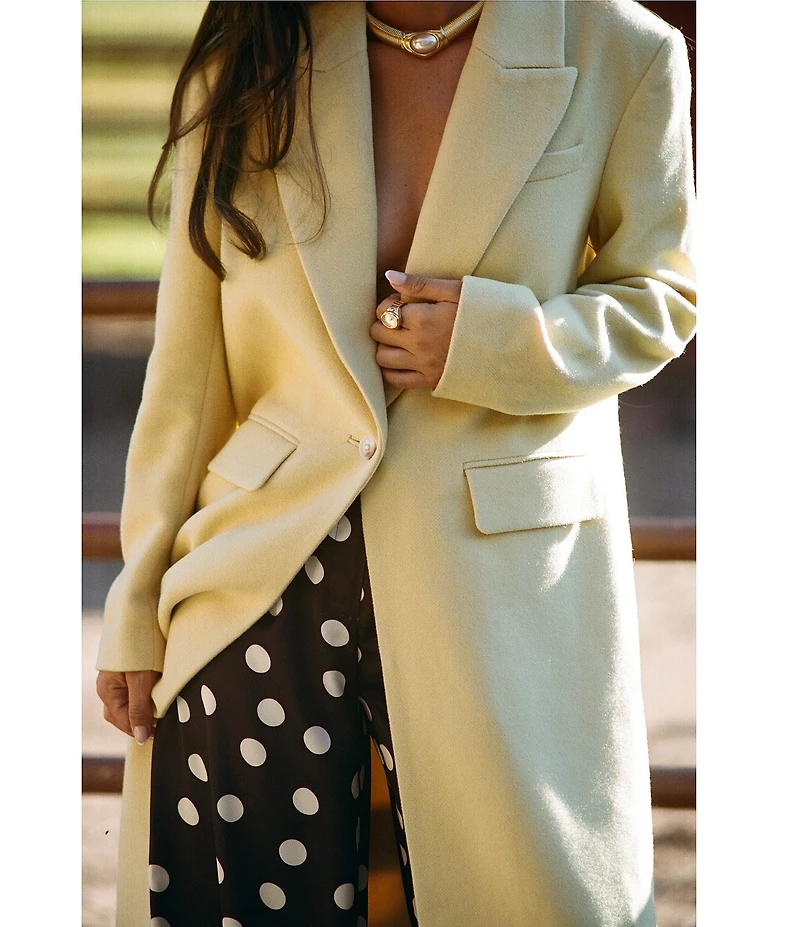 Gianni Bini x Sydney Silverman The Jenna Wool Blend Single Breasted Notch Collar Coat