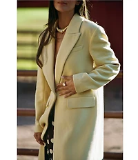 Gianni Bini x Sydney Silverman The Jenna Wool Blend Single Breasted Notch Collar Coat