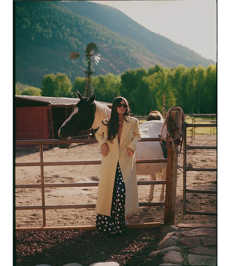 Gianni Bini x Sydney Silverman The Jenna Wool Blend Single Breasted Notch Collar Coat