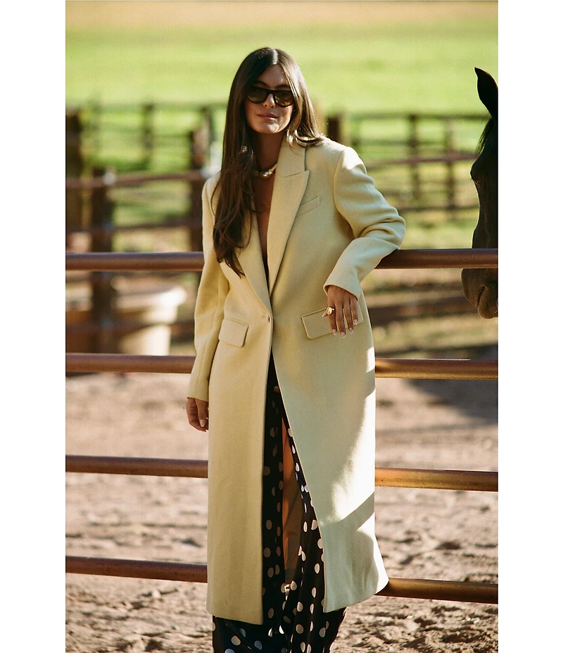 Gianni Bini x Sydney Silverman The Jenna Wool Blend Single Breasted Notch Collar Coat