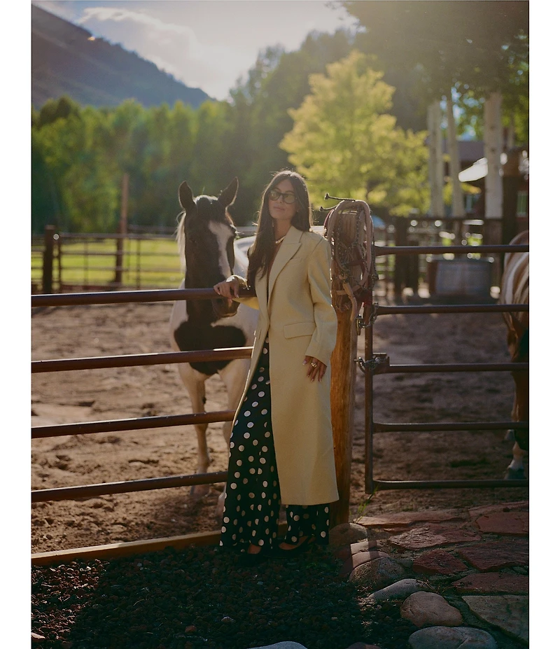 Gianni Bini x Sydney Silverman The Jenna Wool Blend Single Breasted Notch Collar Coat