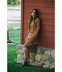 Gianni Bini x Sydney Silverman The Lily Fine Gauge Knit Long Sleeve Fringe Hem Coordinating Top