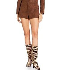 Gianni Bini x Sydney Silverman The Rebecca Faux Suede Mid Rise Coordinating Shorts