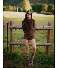 Gianni Bini x Sydney Silverman The Rebecca Faux Suede Mid Rise Coordinating Shorts