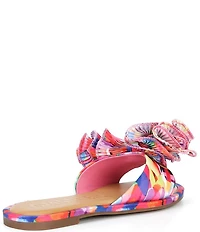 Gianni Bini Zeera Abstract Print Ruffle Bow Slide Sandals
