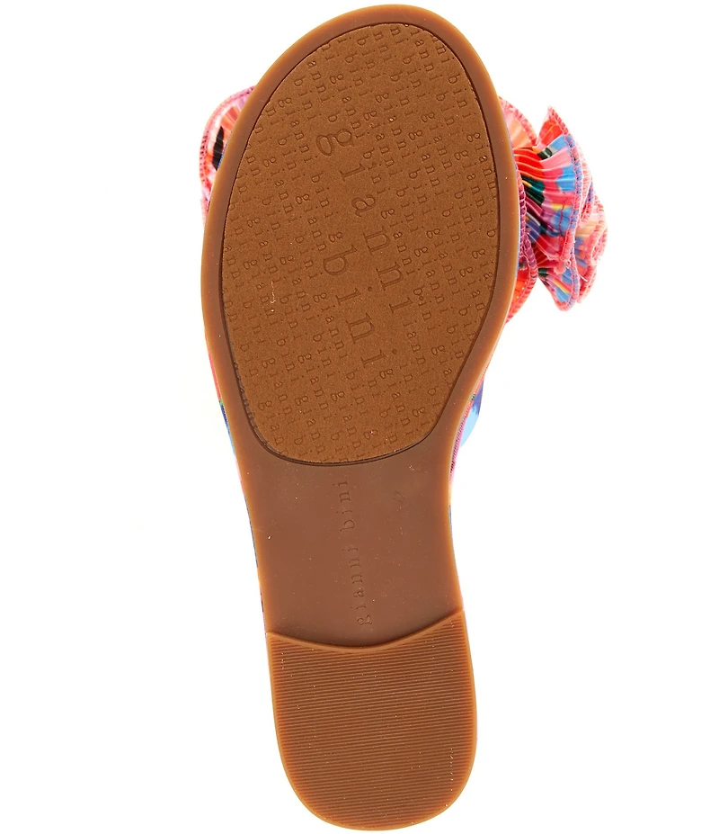 Gianni Bini Zeera Abstract Print Ruffle Bow Slide Sandals