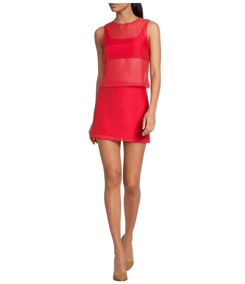 Gianni Bini Zoey Coordinating A-Line Sheer Organza Mini Skirt