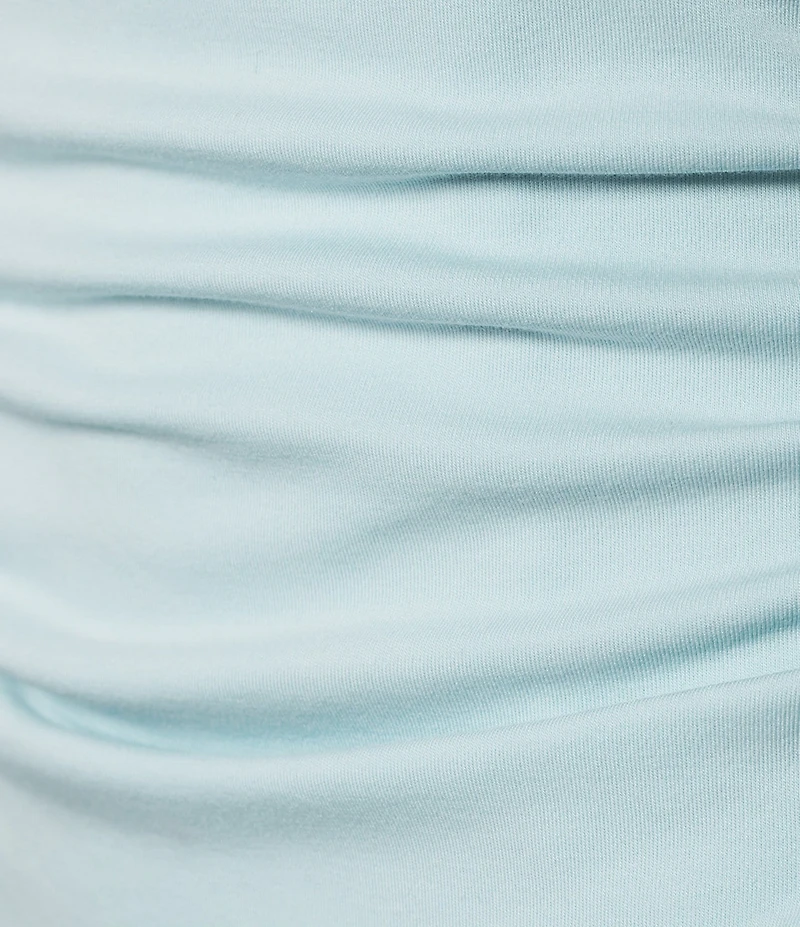 Gibson & Latimer Boat Neck Sleeveless Ruched Midi Bodycon Knit Dress