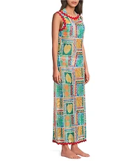 Gibson & Latimer Capri Isle Mesh Ric Rac Trim Maxi Swim Dress Cover-Up