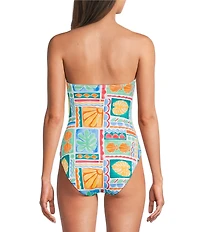 Gibson & Latimer Capri Isle Ric Rac Detail Bandeau One Piece Swimsuit