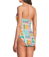 Gibson & Latimer Capri Isle Ric Rac Detail Bandeau One Piece Swimsuit