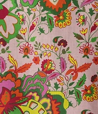 Gibson & Latimer Coordinating Floral Printed Split V-Neck 3/4 Puff Sleeve Top