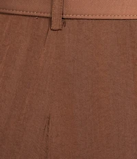 Gibson & Latimer Coordinating Woven Moonshadow Satin High Rise Belted Pleated Wide Leg Pants