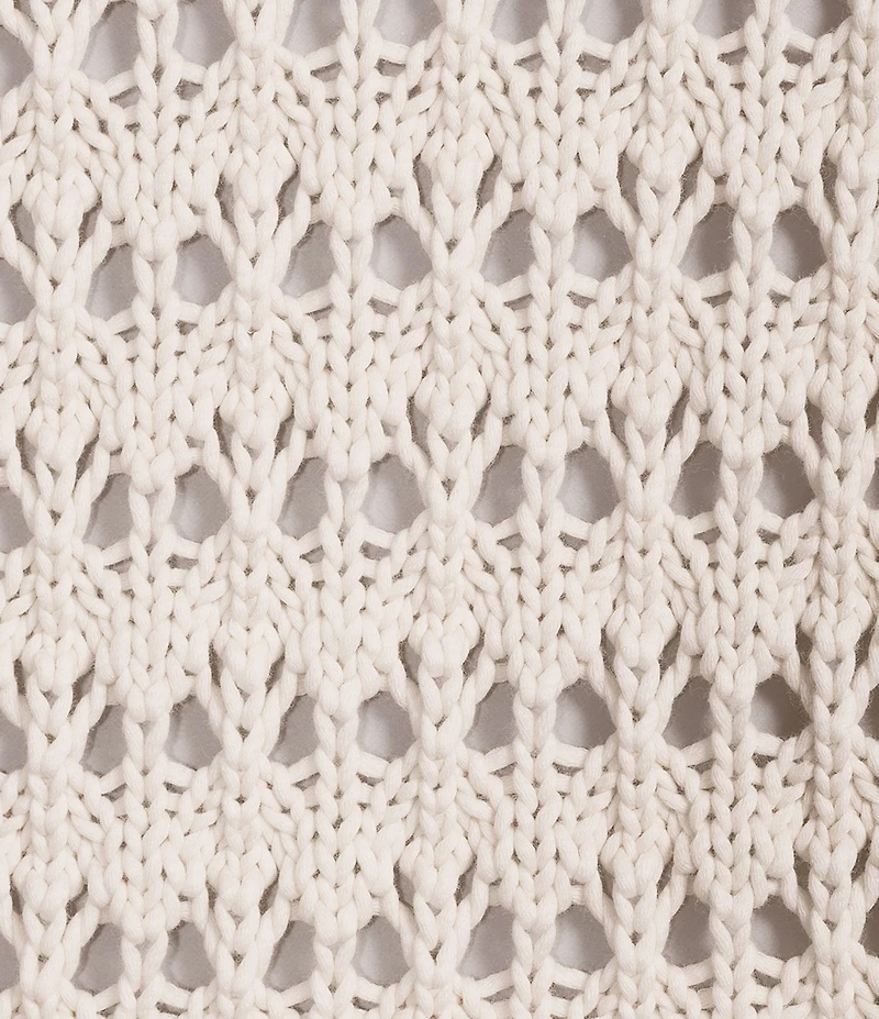 Gibson & Latimer Crochet Knit Point Collar Short Sleeve Polo Shirt