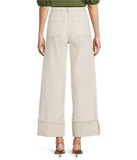 Gibson & Latimer Denim High Rise Pocket Front Wide Cuffed Ankle Length Jeans