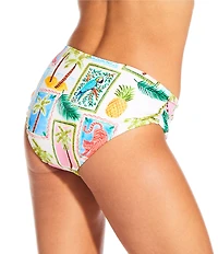 Gibson & Latimer Destination Vacation Side Shirred Mid Rise Swim Bottom