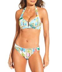 Gibson & Latimer Destination Vacation V-Wire Halter Swim Top