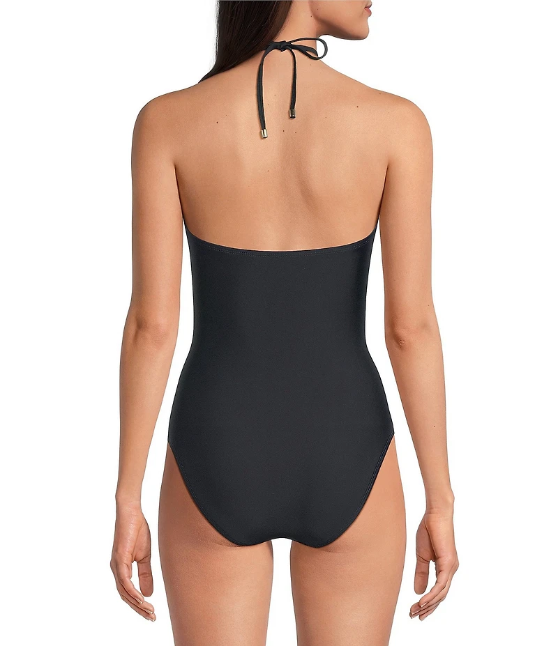 Gibson & Latimer Energy Circles High Neck Halter One Piece Swimsuit