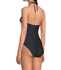 Gibson & Latimer Energy Circles High Neck Halter One Piece Swimsuit