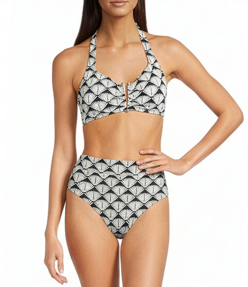 Gibson & Latimer Energy Circles High Waist Swim Bottoms