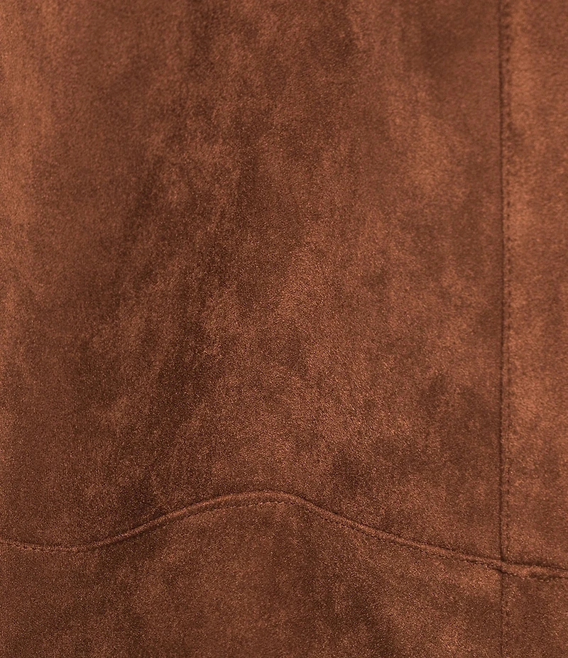 Gibson & Latimer Faux Suede High Rise A-Line Flounce Midi Skirt