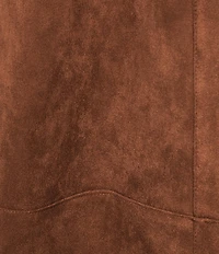 Gibson & Latimer Faux Suede High Rise A-Line Flounce Midi Skirt