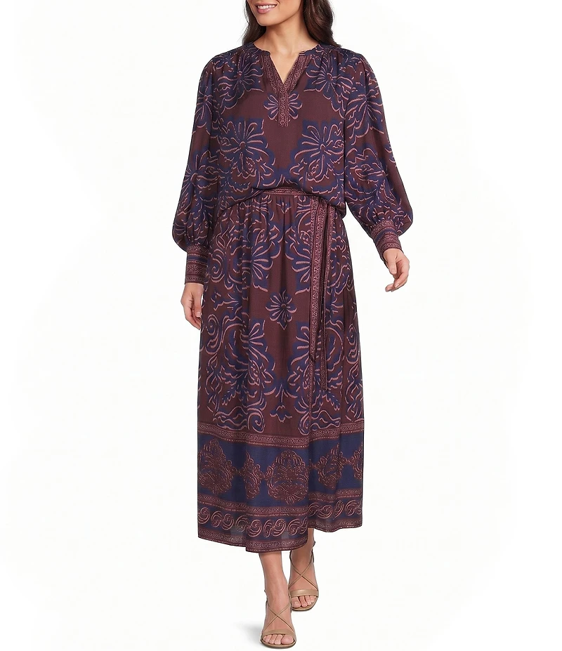 Gibson & Latimer High-Rise Flare Coordinating Maxi Skirt