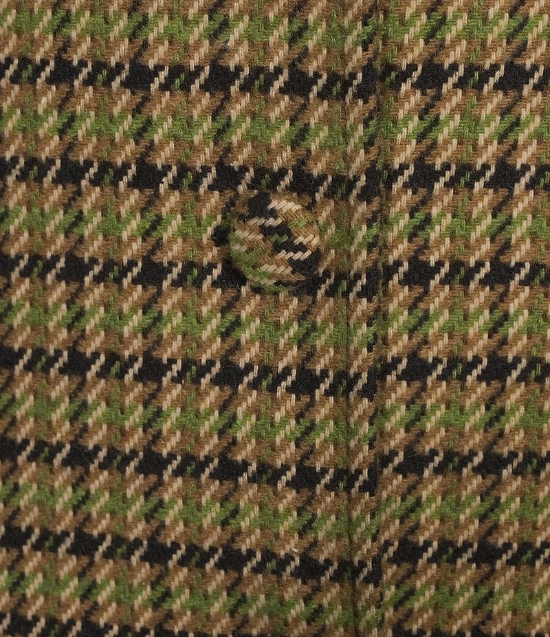 Gibson & Latimer Houndstooth Woven Wool Blend Notch Lapel Button Front Long Sleeve Coordinating Blazer Trench Coat