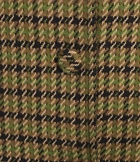 Gibson & Latimer Houndstooth Woven Wool Blend Notch Lapel Button Front Long Sleeve Coordinating Blazer Trench Coat