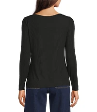 Gibson & Latimer Knit Boat Neck Long Sleeve Tee Shirt