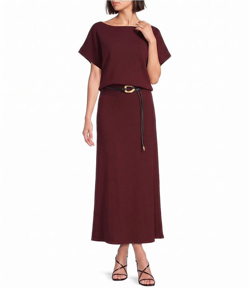 Gibson & Latimer Knit Fit and Flare Off The Shoulder Cap Sleeve Dress