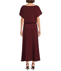 Gibson & Latimer Knit Fit and Flare Off The Shoulder Cap Sleeve Dress