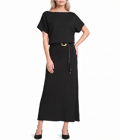 Gibson & Latimer Knit Fit and Flare Off The Shoulder Cap Sleeve Dress