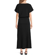 Gibson & Latimer Knit Fit and Flare Off The Shoulder Cap Sleeve Dress