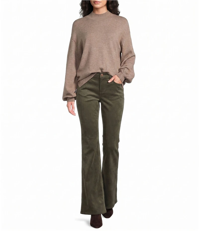 Gibson & Latimer Knit Mock Neck Long Puff Sleeve Sweater