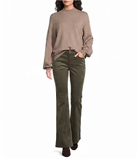 Gibson & Latimer Knit Mock Neck Long Puff Sleeve Sweater