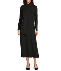 Gibson & Latimer Knit Mock Neck Long Sleeve Sheath Maxi Dress