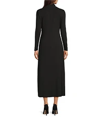 Gibson & Latimer Knit Mock Neck Long Sleeve Sheath Maxi Dress