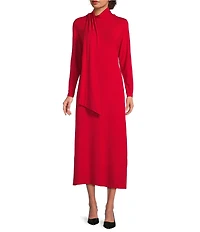 Gibson & Latimer Knit Mock Neck Long Sleeve Sheath Maxi Dress