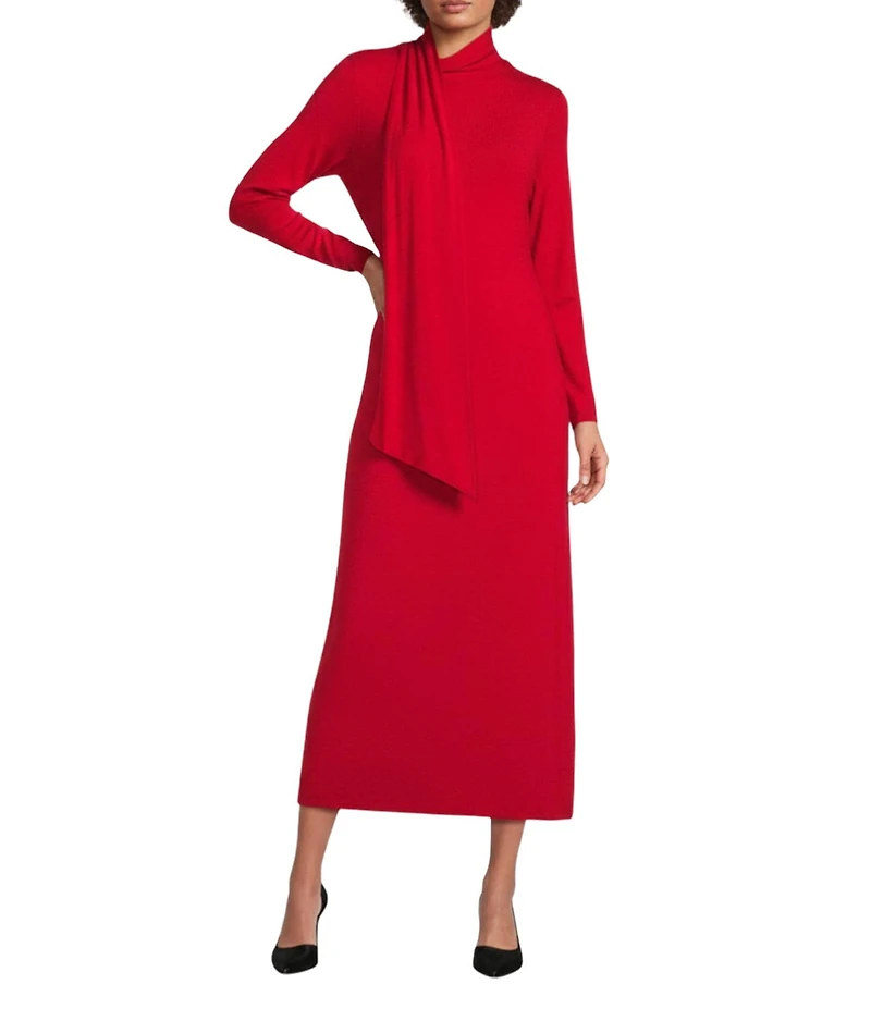 Gibson & Latimer Knit Mock Neck Long Sleeve Sheath Maxi Dress